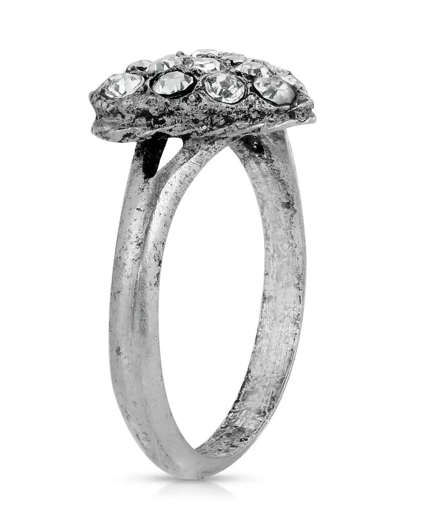 2028 Pewter Crystal Pave Heart Ring 2