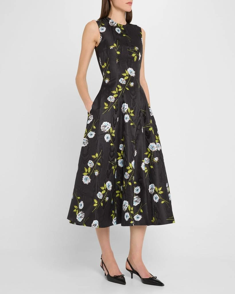 Emilia Wickstead Mara Floral-Print Faille Sleeveless Midi Dress 2