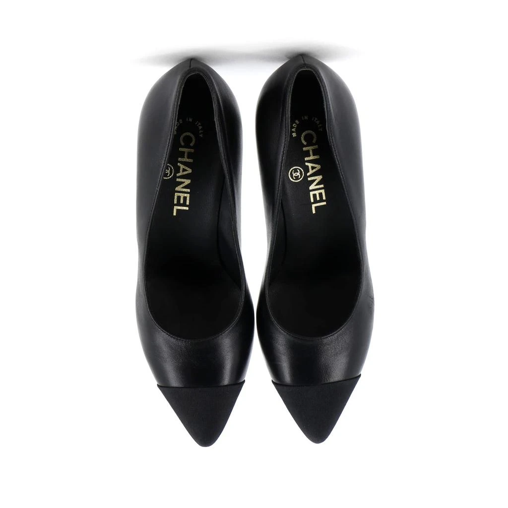 Chanel Women's Pearl Heel Pumps Leather 2