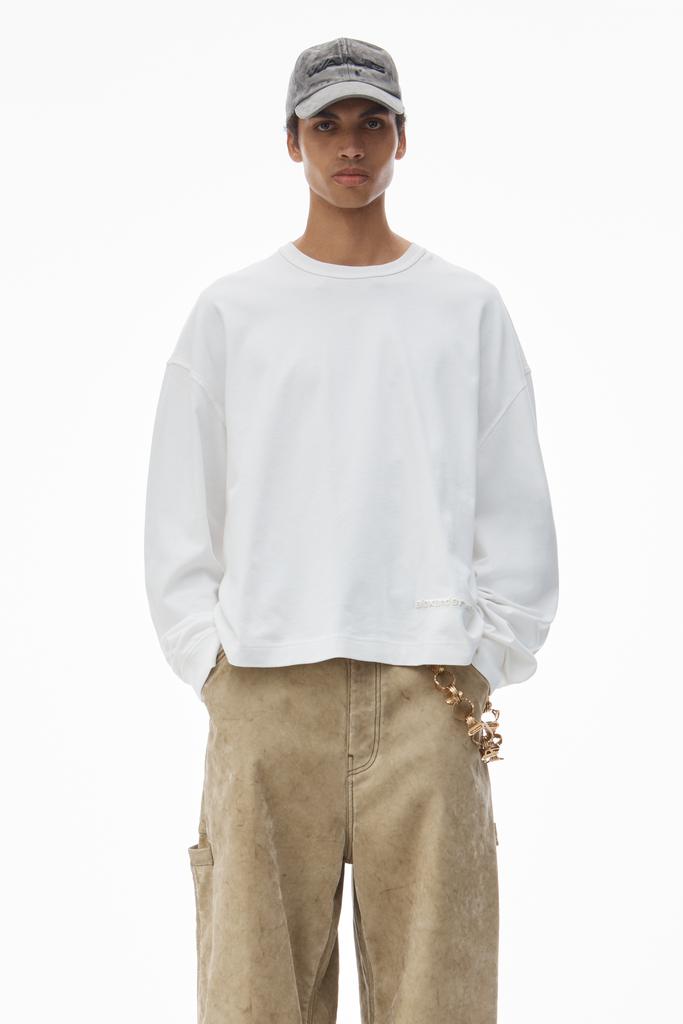 Alexander Wang UNISEX LONG SLEEVE TEE IN HIGH TWIST JERSEY