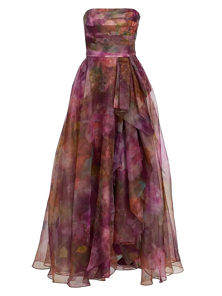 Theia Floria Organza Strapless Gown