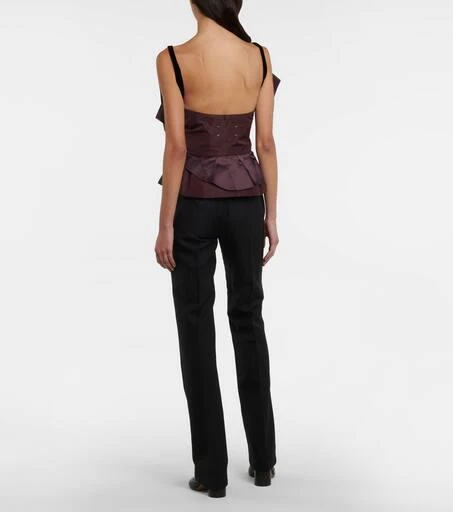 MAISON MARGIELA Deconstructed satin and mesh top 3