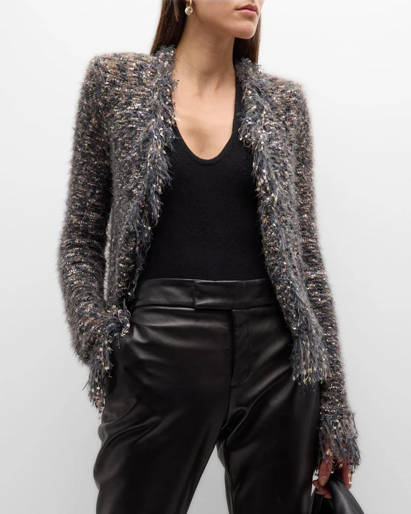 L'Agence Azure Fuzzy Cardigan Blazer 1