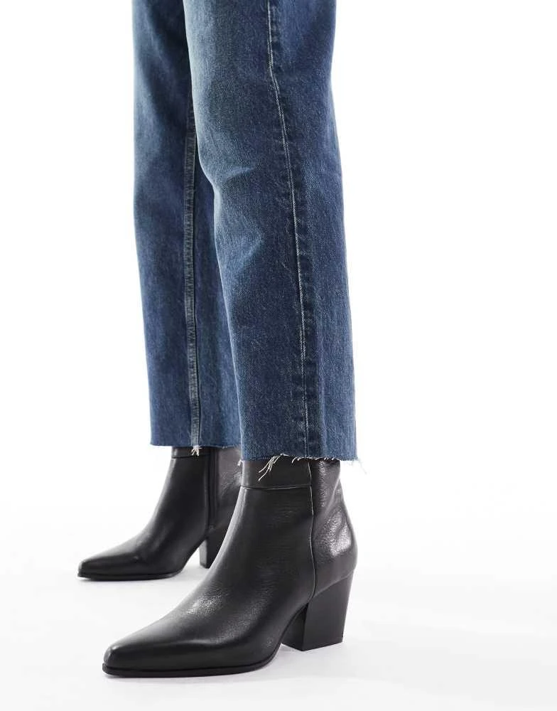 ALDO ALDO Shanah block heel ankle boots in black leather  display picture 1
