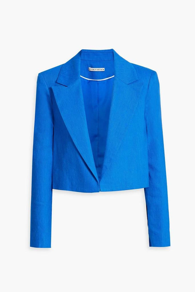 ALICE + OLIVIA Denny cropped linen-blend blazer 1