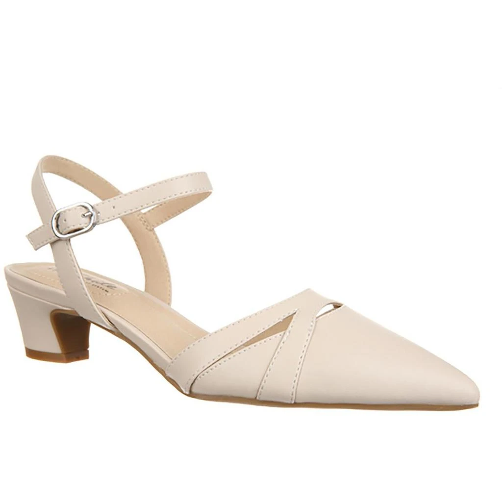 LifeStride Marlee Womens Buckle Faux Leather Block Heels 1