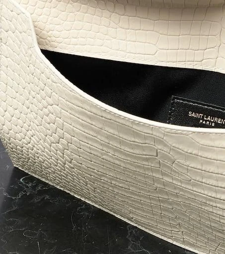 Yves Saint Laurent Uptown croc-effect leather clutch 3