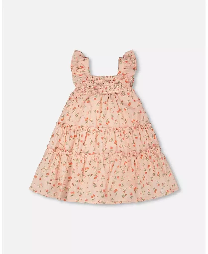 Deux par Deux Baby Girls Multi-Tiered Dress with Printed Flowers.
