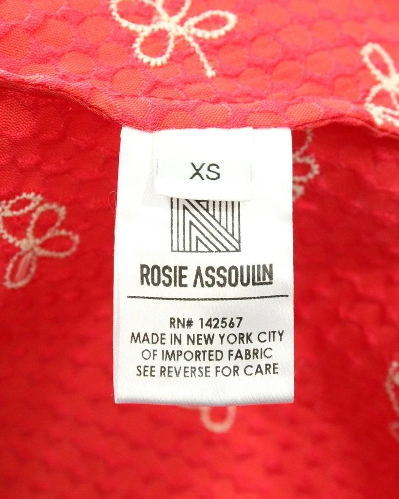 Rosie Assoulin Floral Tie Neck Blouse in Red Polyester 5