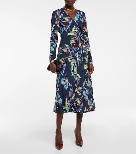 Shop Tilly printed silk-blend midi wrap dress on Sale at