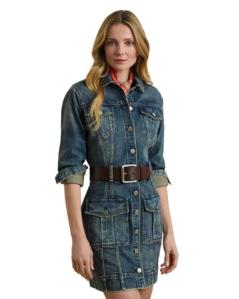 Mugihiko Denim Trucker Dress Distressed