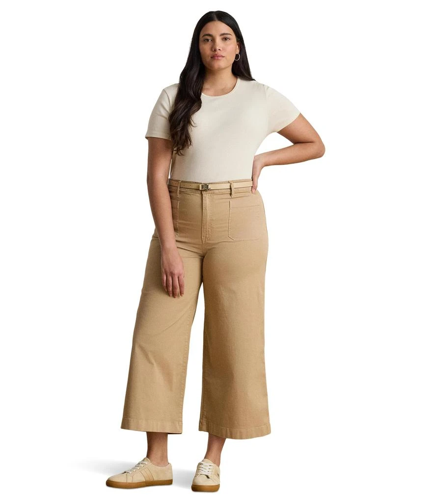 Ralph Lauren Plus Size Stretch Chino Wide-leg Cropped Pants 4