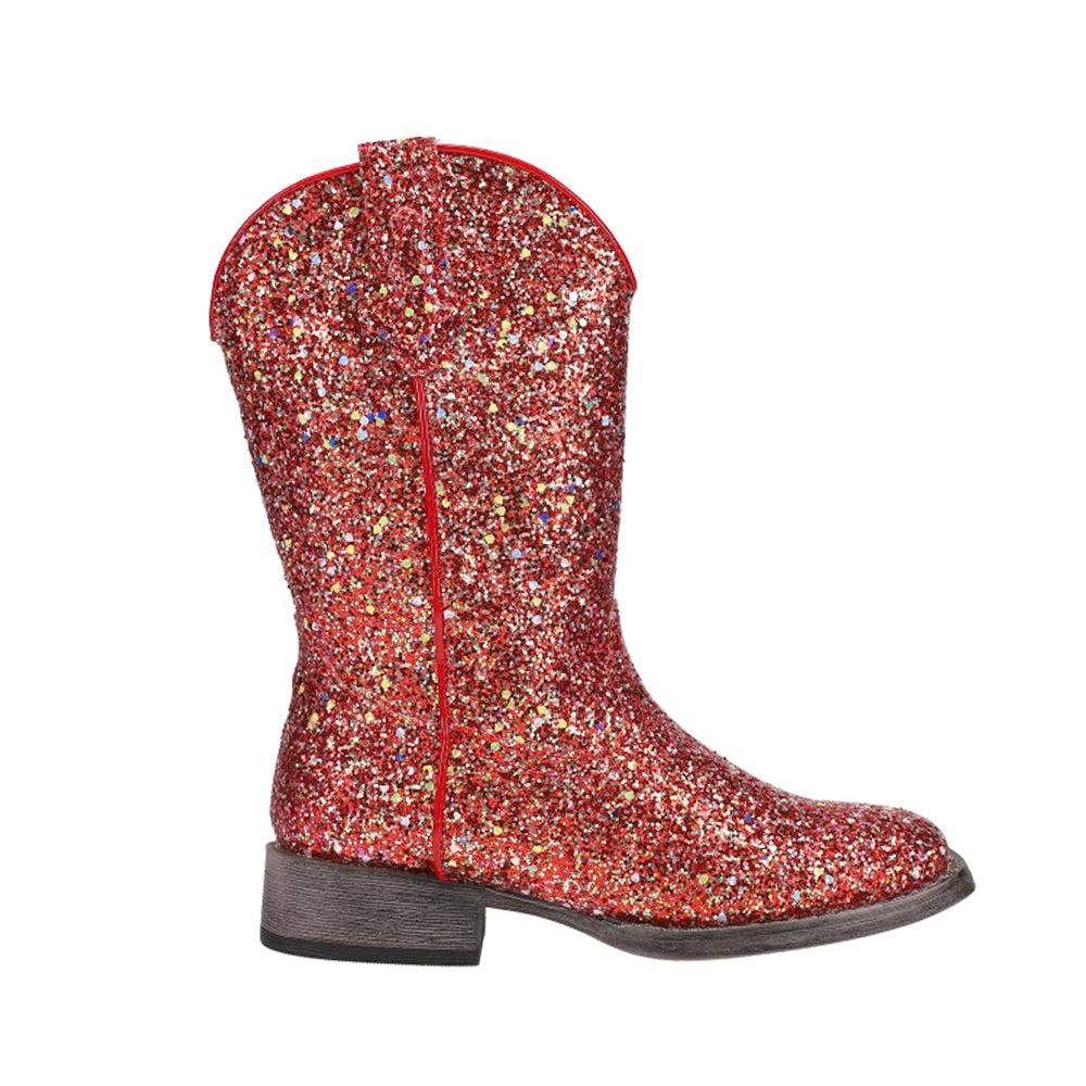 Roper Glitter Galore Square Toe Cowboy Boots (Little Kid)