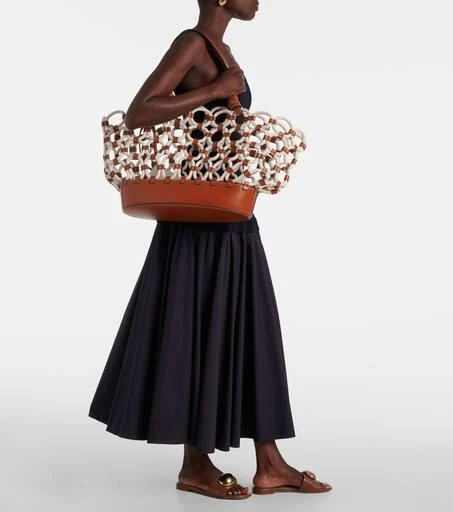 Staud Squillo leather-trimmed tote bag 5