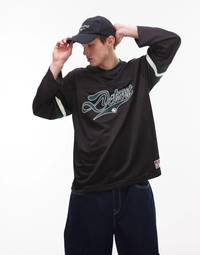 Carhartt WIP Carhartt WIP detroit mesh long sleeve t-shirt in black 1