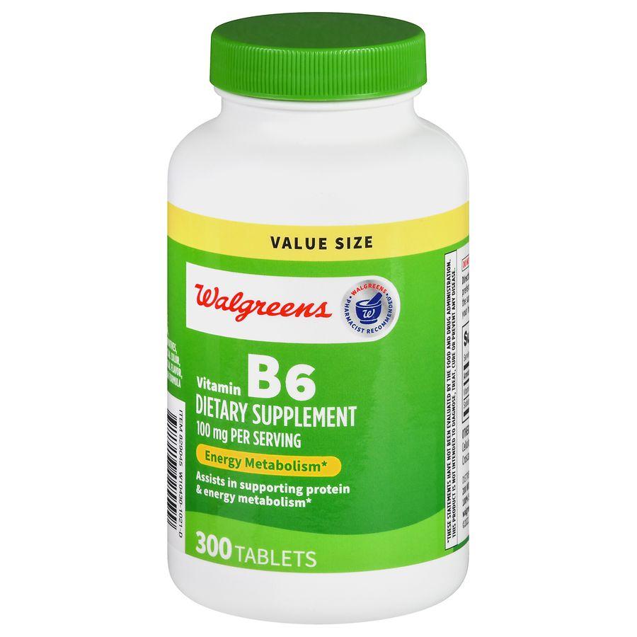 Walgreens Vitamin B6 100 mg Tablets (300 days)