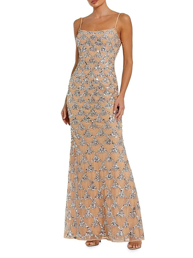 Mac Duggal Prom Sequined Mesh Slipdress