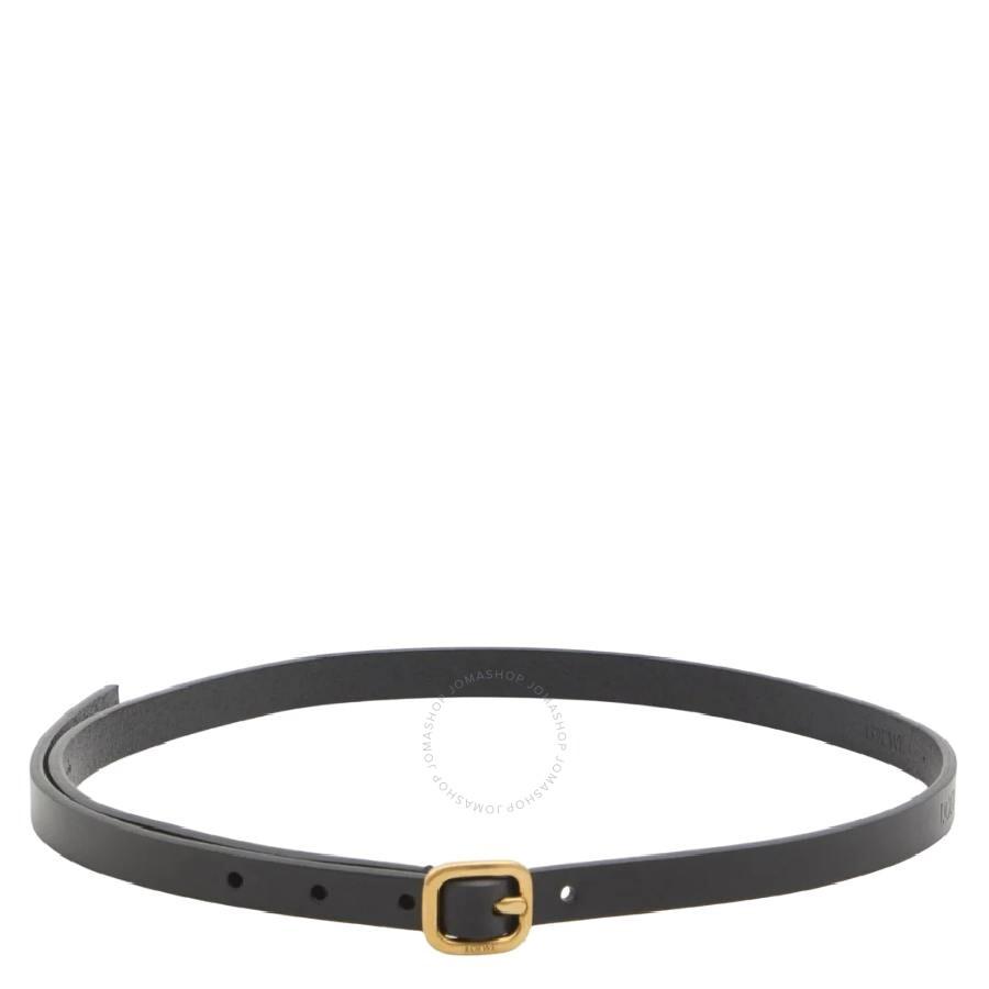Loewe Round Soft Logo Engraved Buckle Leather Belt