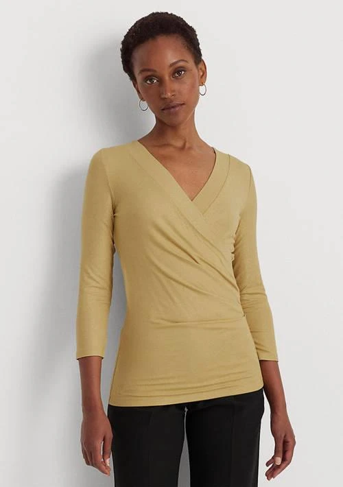 Ralph Lauren Ralph Lauren Women S Metallic Jersey Surplice Top 1
