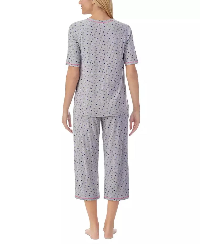 Cuddl Duds Printed Elbow-Sleeve Top & Capri Pants Pajama Set 2
