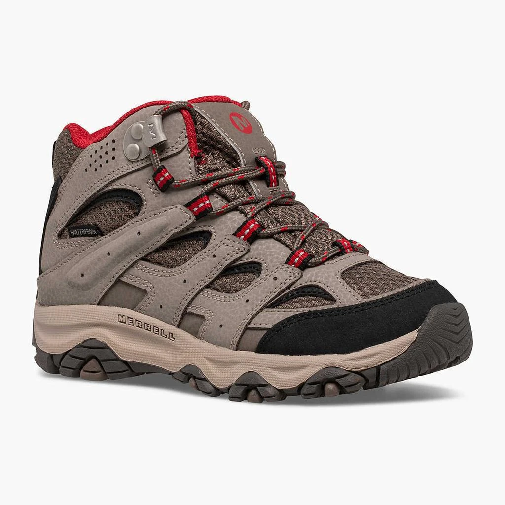 Merrell Merrell Moab 3 Mid MK265701 Kids Boulder Red Leather Waterproof Ankle Boots TF73 1