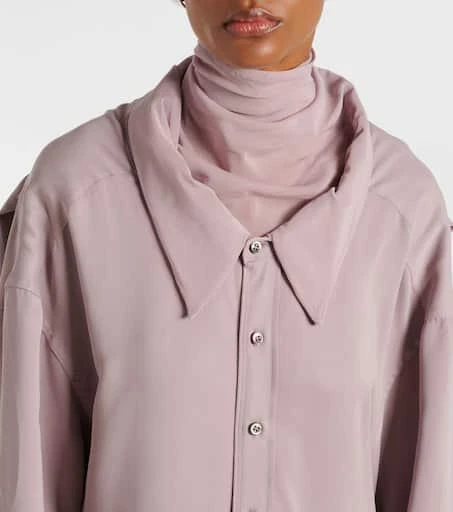 Y/Project Turtleneck mesh-trimmed shirt dress 4