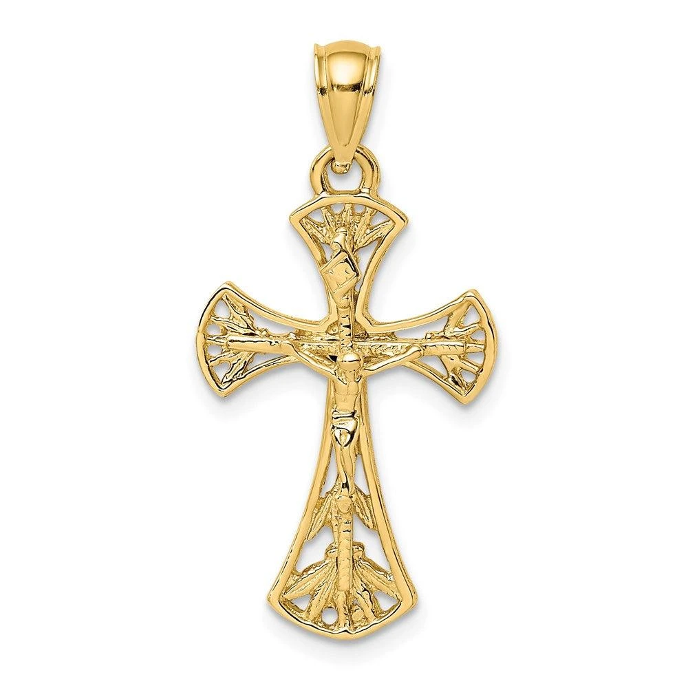 Diamond2Deal 14k Yellow Gold Fancy Crucifix Charm Pendant from Premium Outlets