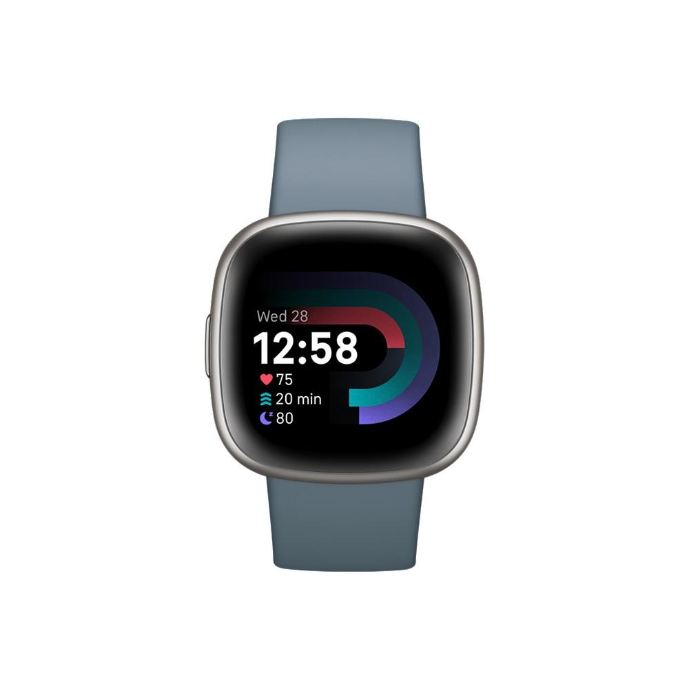 Fitbit Versa 4 Waterfall Blue Platinum Smartwatch, 39mm