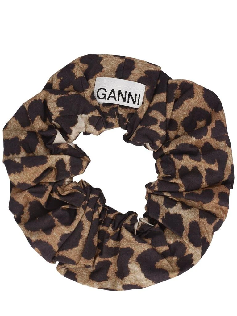 Ganni Printed Cotton Scrunchie 1