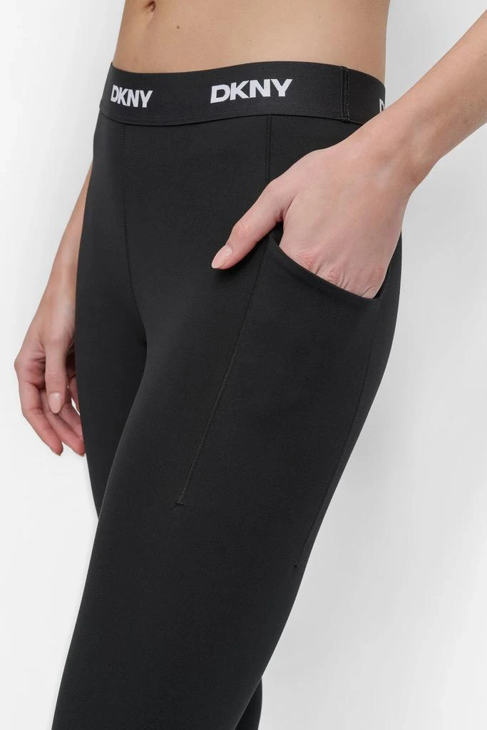 DKNY CROPPED MID-RISE LOGO-WAIST LEGGING 4