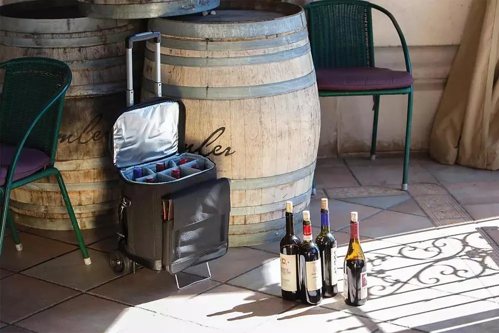 ONIVA Legacy® by Picnic Time Cellar 6-Bottle Wine Carrier & Cooler Tote with Trolley 4