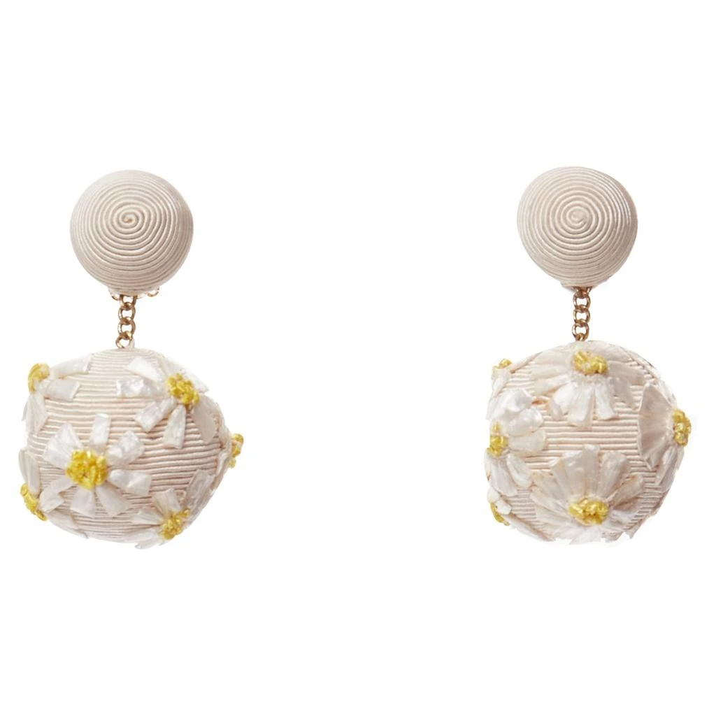 Rebecca Daisy Applique Clip On Drop Earrings 2