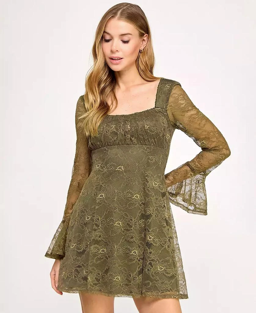 SENI & CADE Juniors' Long Sleeve Fit and Flare Dress 2