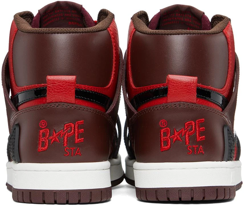 Bape Red & Brown Sta 93 Hi Sneakers 2