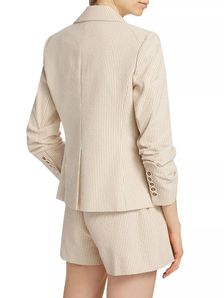 VERONICA BEARD Aaliyah Dickey Seersucker Ruched Blazer 5