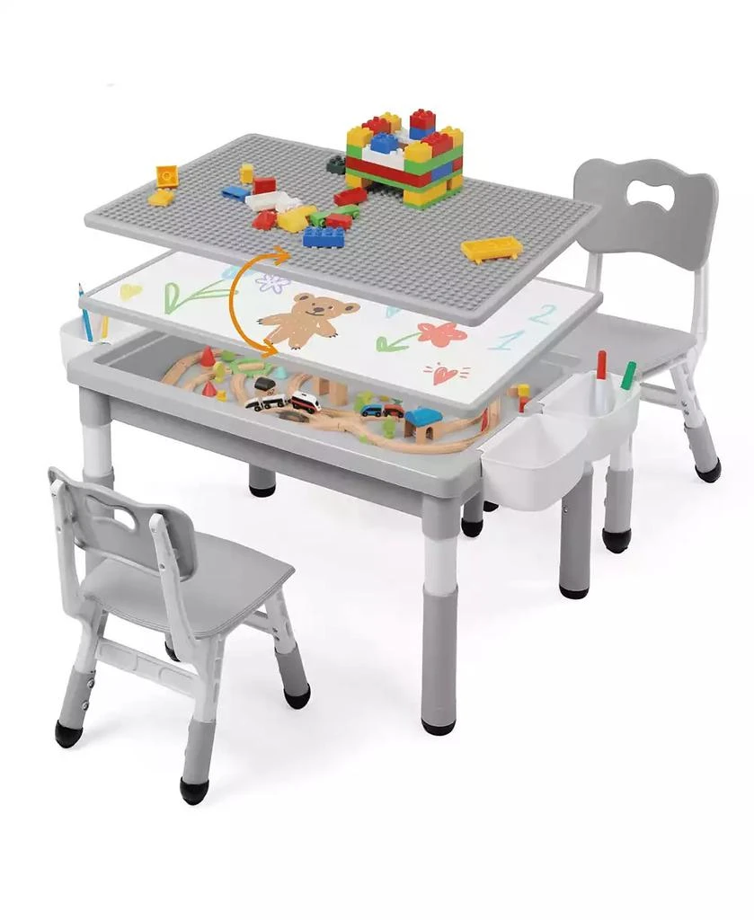 Kinder King Kids Table and Chair Set, Activity Desk for Drawing, Building Blocks, and Play, Pink