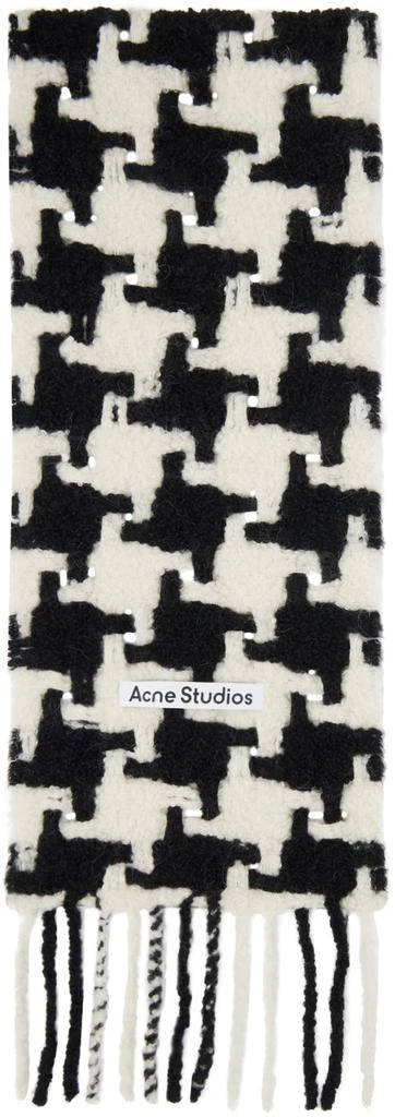 Acne Studios White & Black Houndstooth Scarf 1