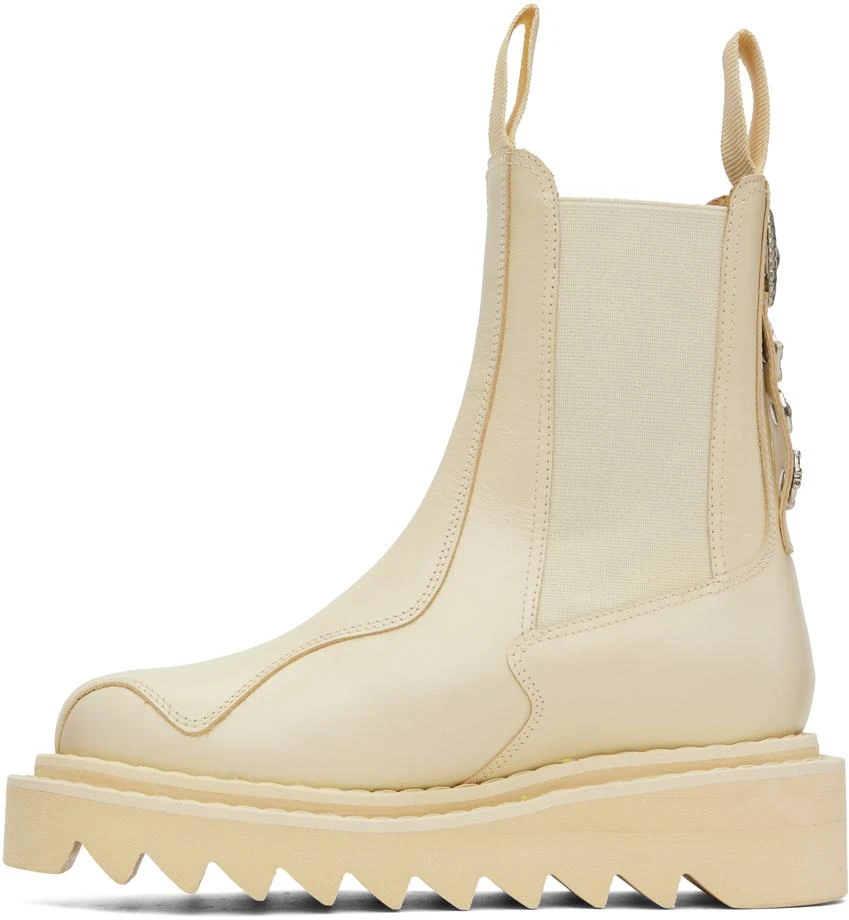 Toga Pulla SSENSE Exclusive Beige Platform Chelsea Boots 3