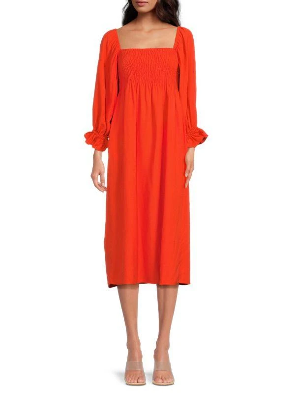 o.p.t Athena Smocked Midi-Dress 1