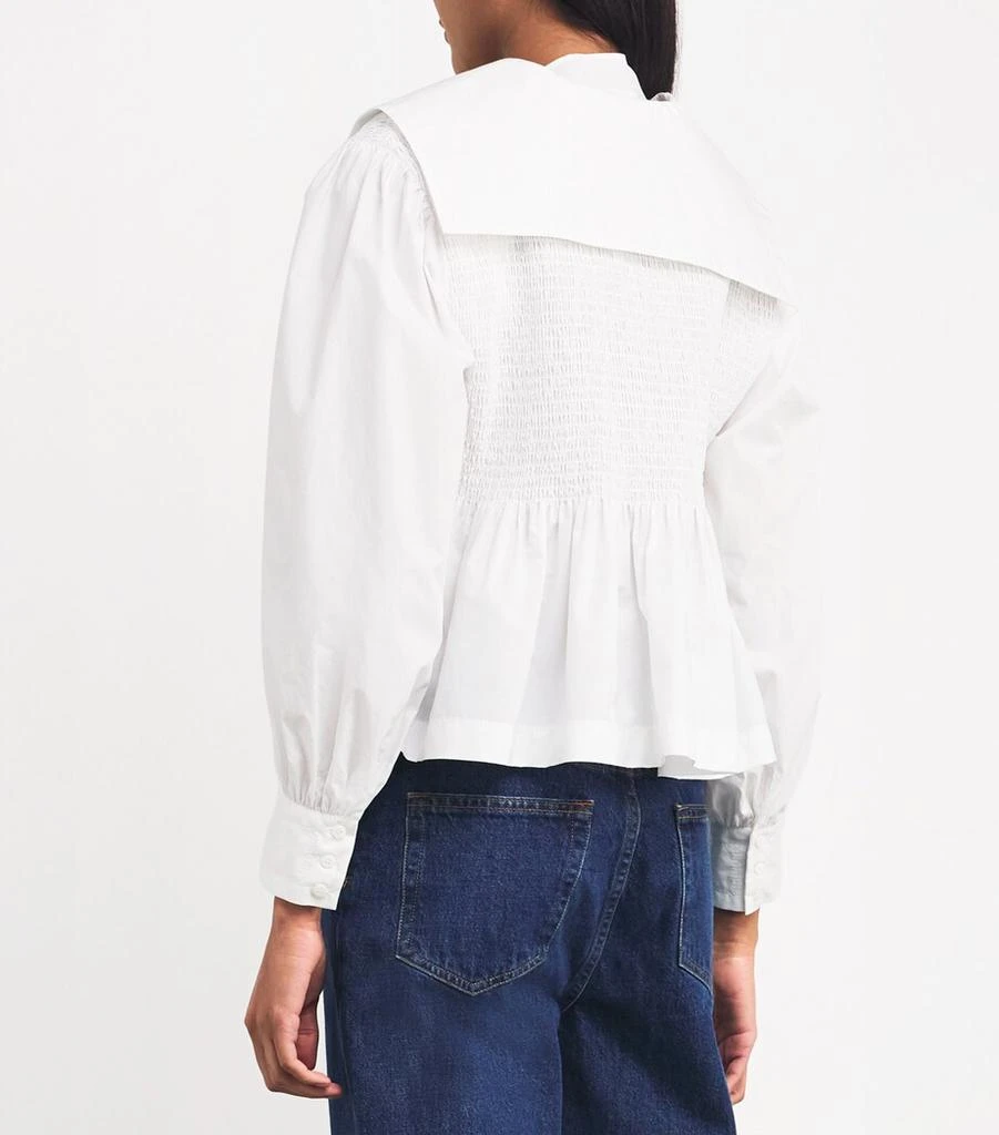 Claudie Pierlot Cotton Smocked Blouse 4