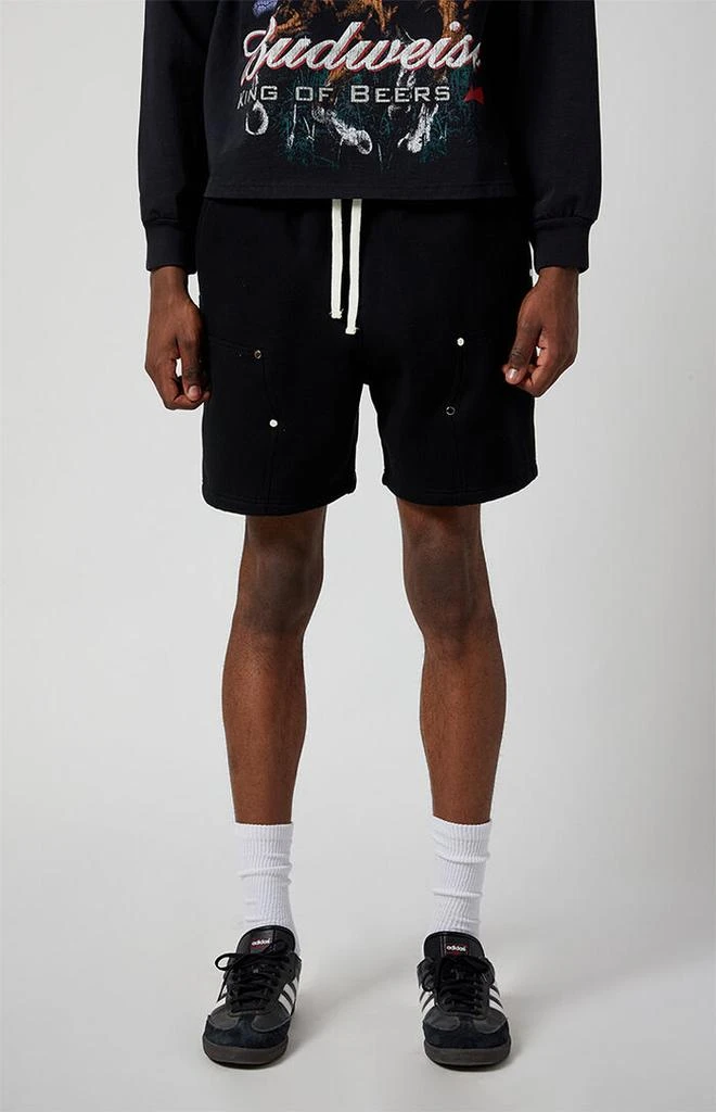 PacSun Black Carpenter Baggy Sweat Shorts 3