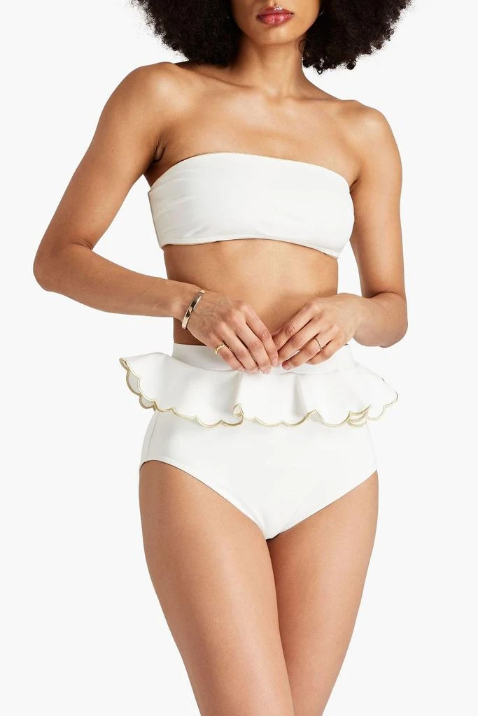 Zimmermann Scalloped ruffled bandeau bikini 2