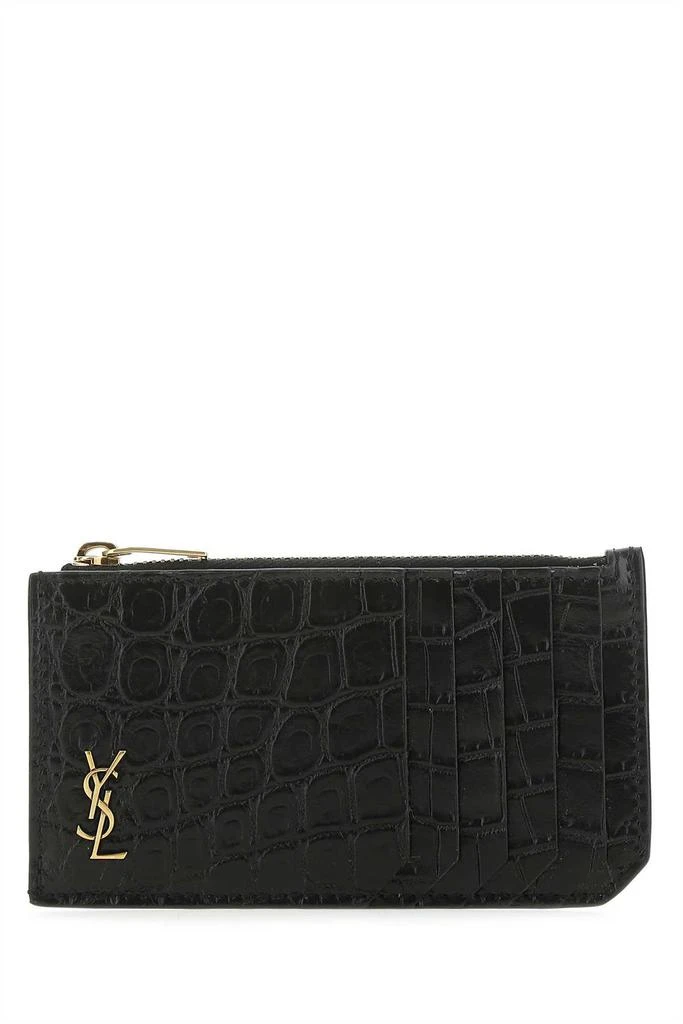 Yves Saint Laurent Saint Laurent Tiny Monogram Fragments Zip Card Holder 1
