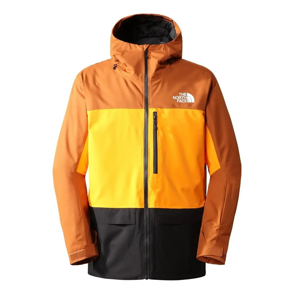 Greenline Gear THE NORTH FACE Men's Sickline Insulated Ski Jacket, Leather Brown/Cone Orange/TNF Black, Small 1