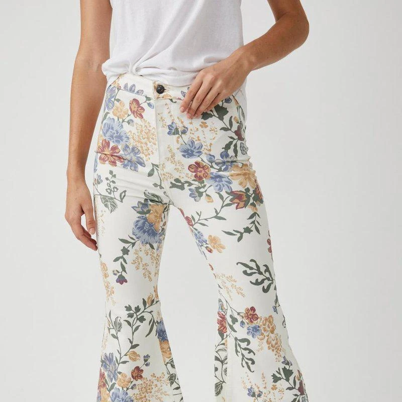 Free People Youthquake Printed Crop Flare Jeans 2