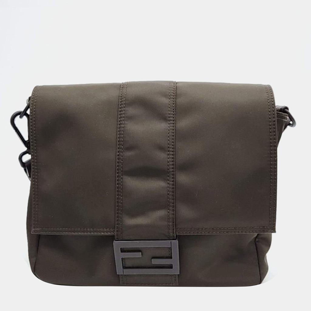 ★人気★【FENDI】Ff Squared Compact Messenger Bag FF Squared Compact Bag Leather Black | Fendi