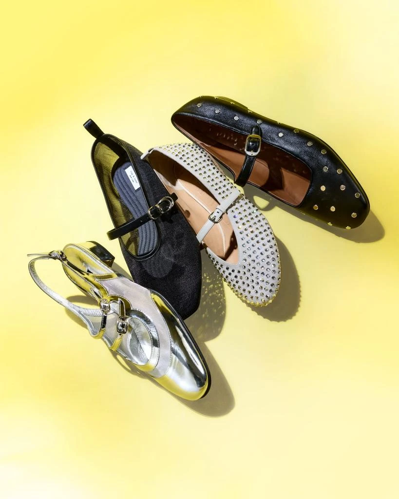 Carel Peche Metallic Mary Jane Ballerina Flats 5