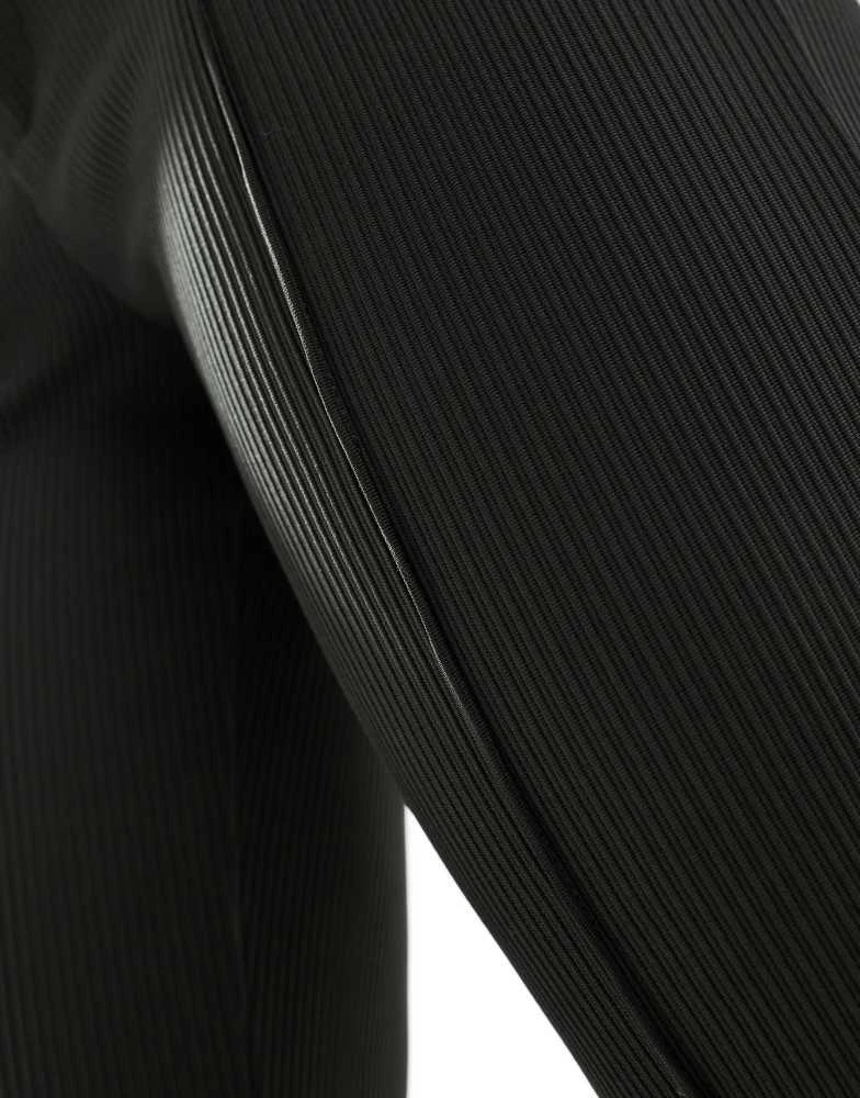 ONLY ONLY Sally high waist ribbed flared trousers in dark khaki 4