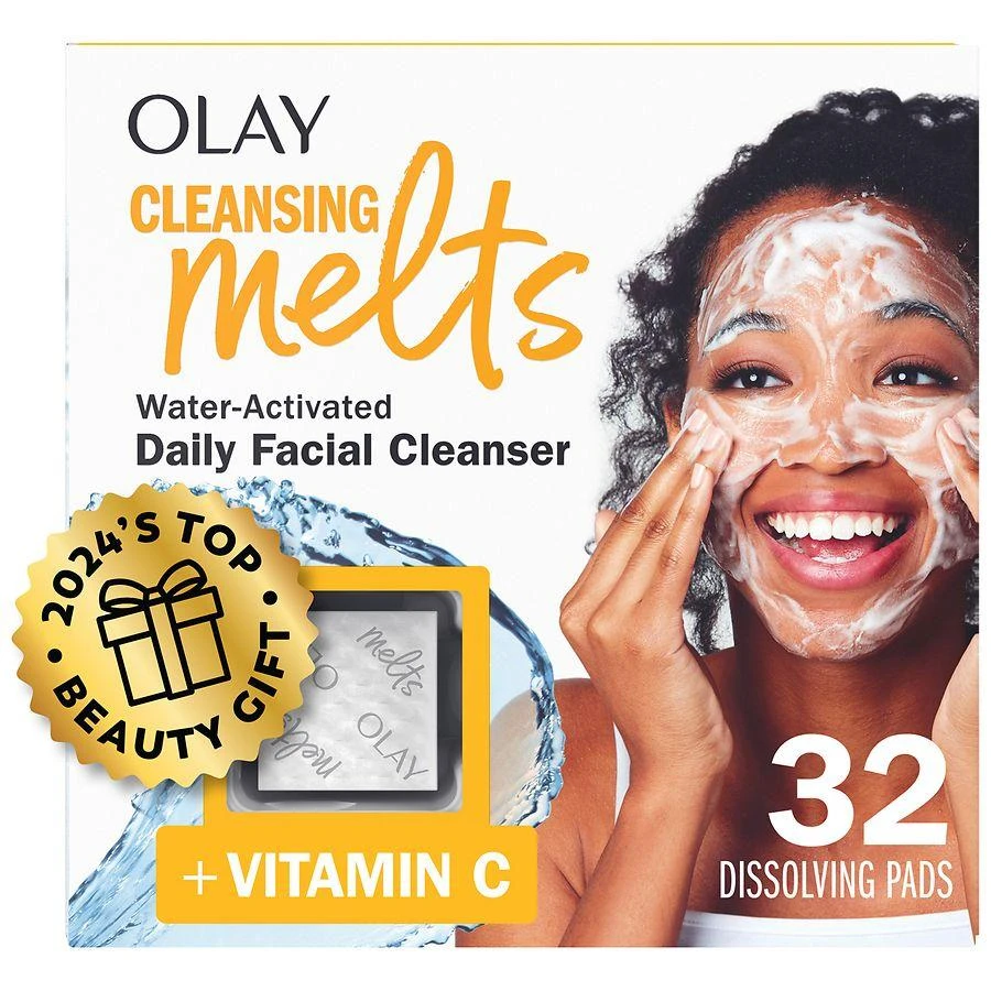 Olay Cleansing Melts + Vitamin C Face Cleanser, Water-Activated 1