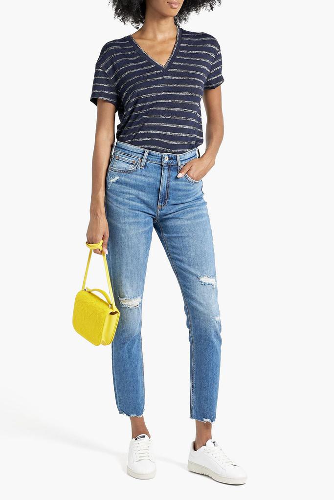 Rag & Bone Nina distressed high-rise slim-leg jeans